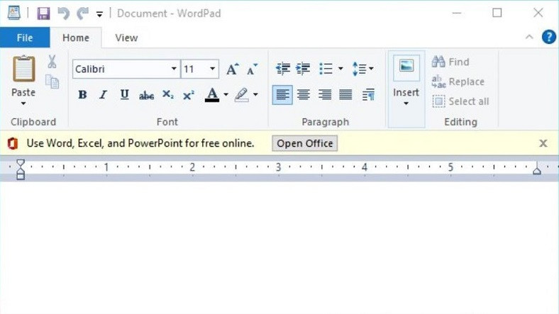 Microsoft, WordPad Uygulamasına Reklam Yerleştirecek