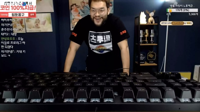 Bir Profesyonel Oyuncu Masa Kadar Klavyeyle Oyun Oynadı