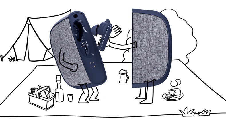 Dünyanın Birinci, İkisi Bir Ortada Kablosuz Kulaklık/Hoparlörü