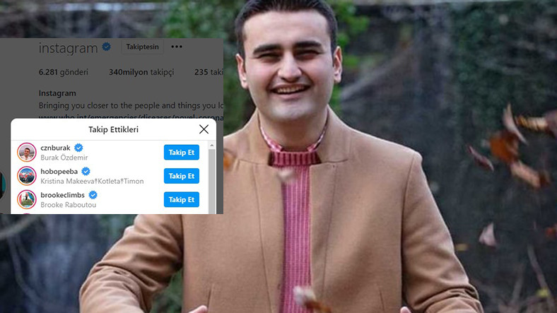 Instagram, Resmi Hesabından Czn Burak’ı Takip Etmeye Başladı