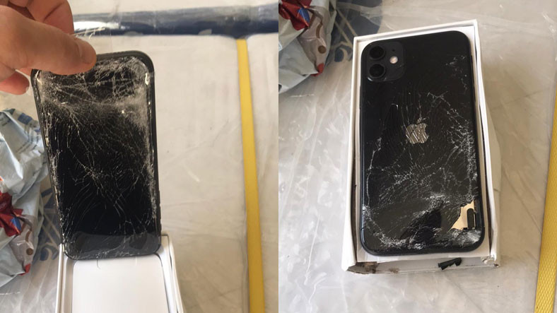 Kargoyla Gelen iPhone 11’in Yürek Burkan İmajları