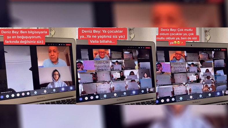 Öğrencilerden Canlı Derste Öğretmenlerine Süpriz (Video)