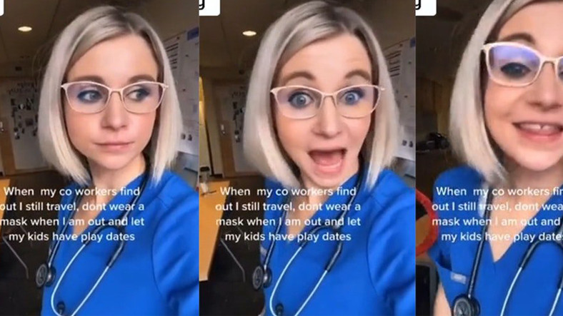 TikTok Görüntüsünde COVID-19’la Alay Eden Hemşire Müsaadeye Ayrıldı