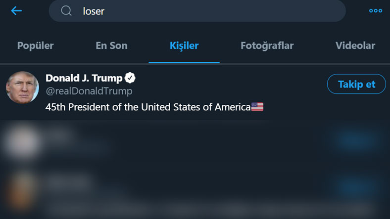 Twitter, ‘ezik’ Araması Donald Trump’ı Gösteriyor