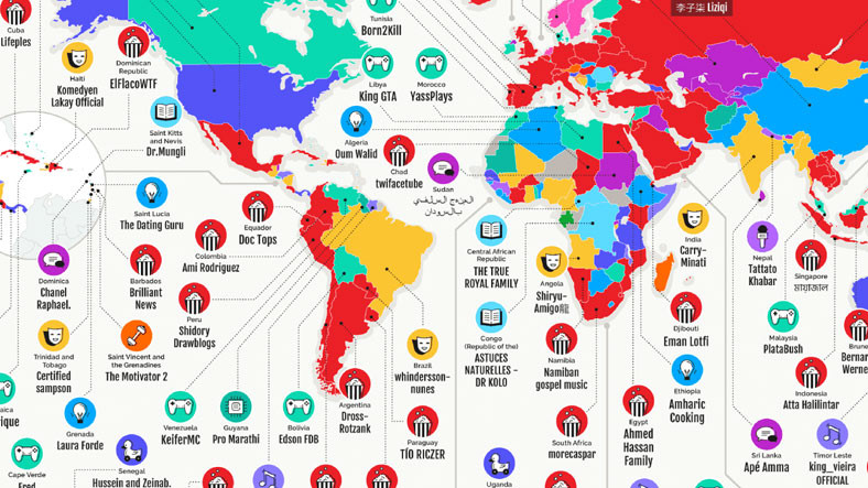 Ülkelere Nazaran Dünyanın En Tanınan YouTuber’ları [İnfografik]