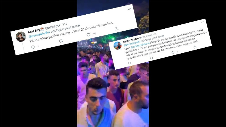 Alanya’daki Maskesiz Kalabalıkların Yer Aldığı Viral Görüntü