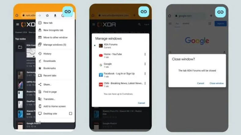 Android 12, Chrome’un Yeni Pencere Açmasını Sağlayacak