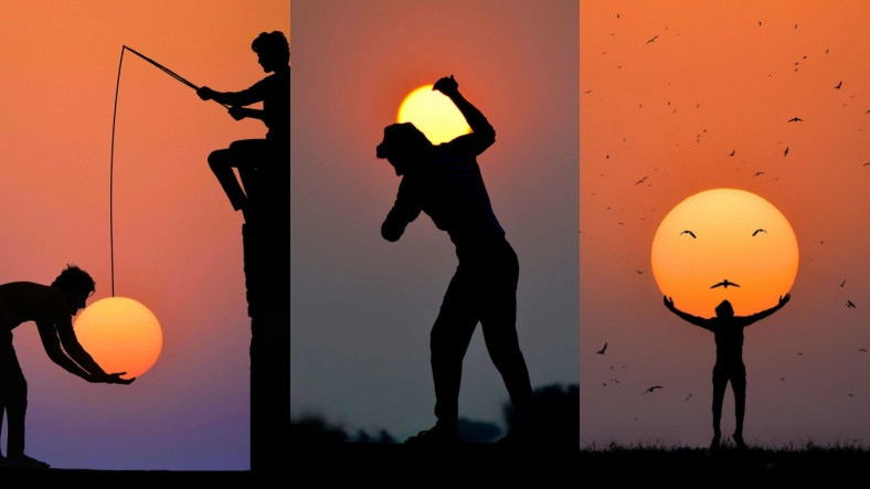 Güneş ile Optik İllüzyonlar Oluşturulan Harika Fotoğraflar
