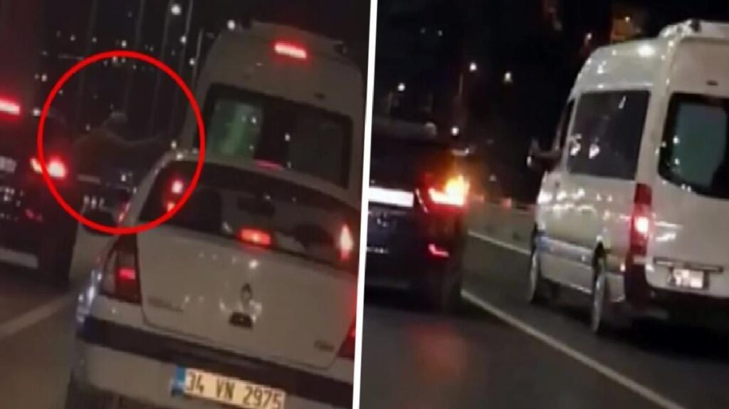 15 Temmuz Şehitler Köprüsü’nün ortasında camdan sarkıp tartıştığı sürücüye vurmaya çalıştı