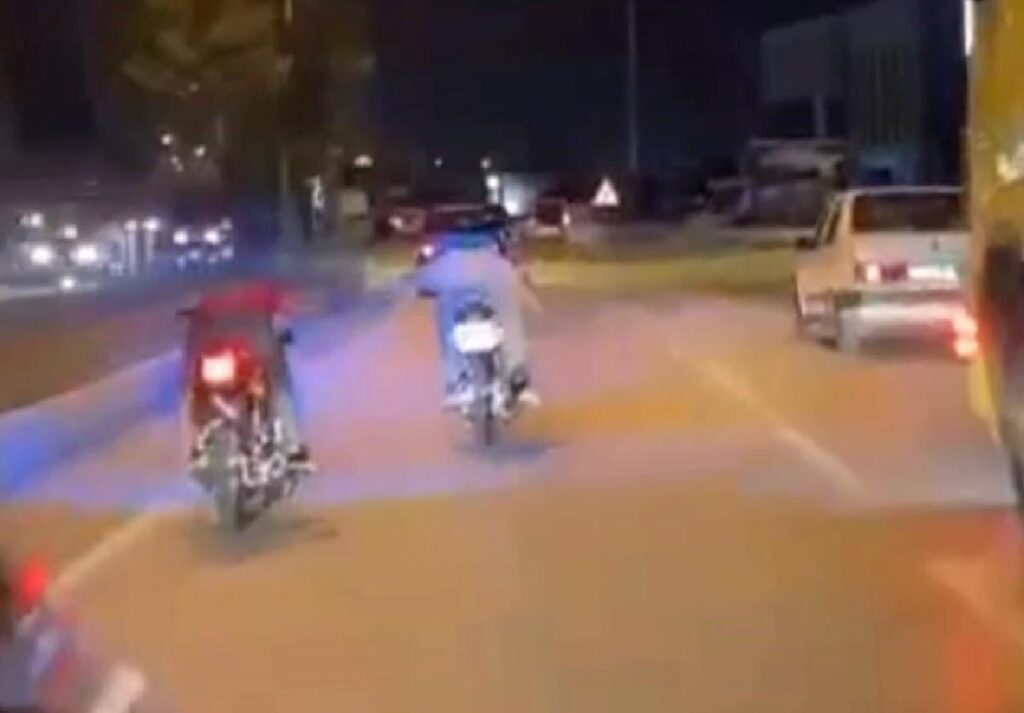 İnegöl’de Tehlikeli Motosiklet Yarışı Kamerada