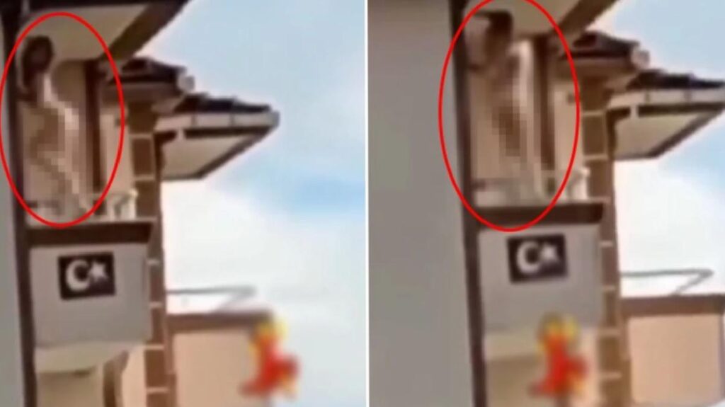 İstanbul’da genç bir bayan meskeninin balkonuna çıplak halde çıkarak dakikalarca twerk yaptı