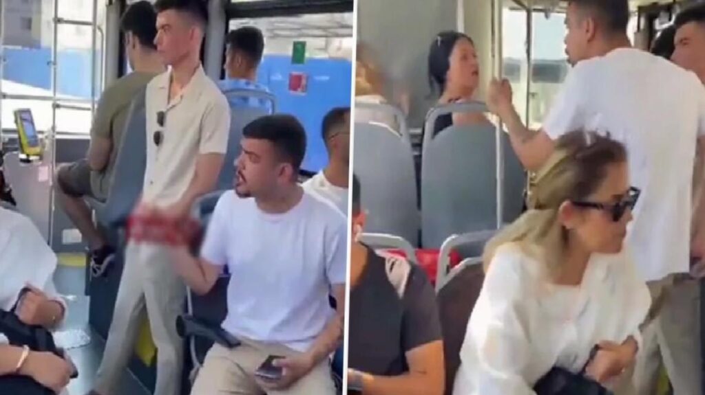 Metrobüste gergin anlar! Etrafa rahatsızlık verdiği yetmiyormuş üzere uyaranlara da tehditler savurdu