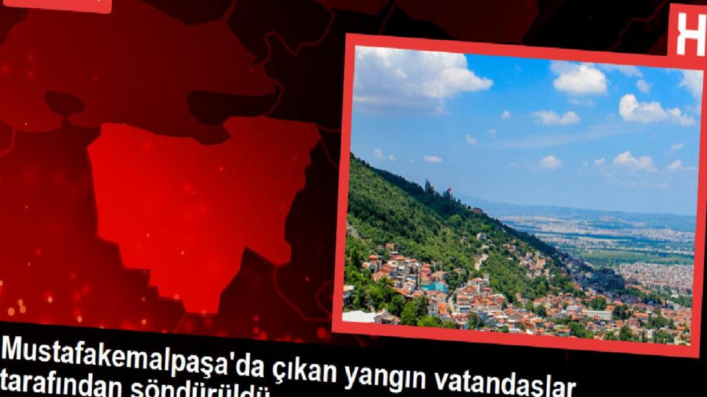 Mustafakemalpaşa’da çıkan yangın vatandaşlar tarafından söndürüldü