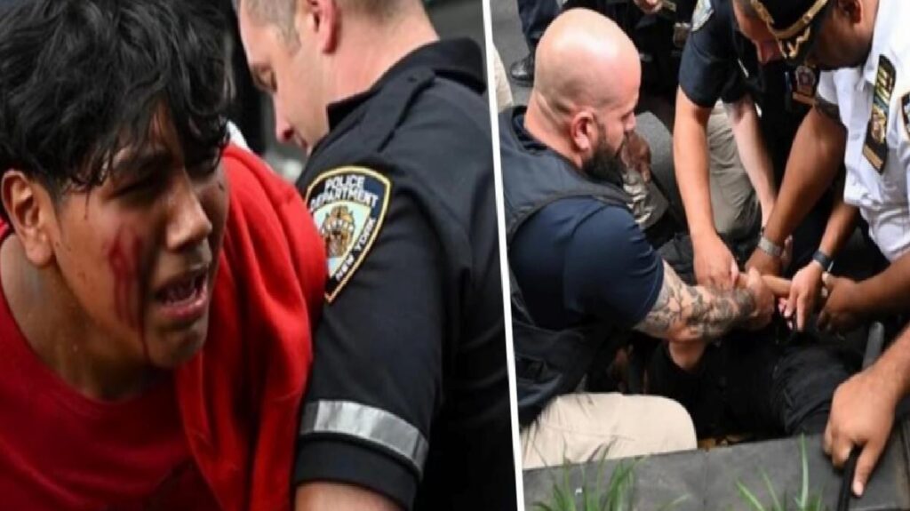 New York’ta armağan oyun konsolu dağıtımında çıkan arbededen kareler! Ünlü yayıncı da gözaltına alındı