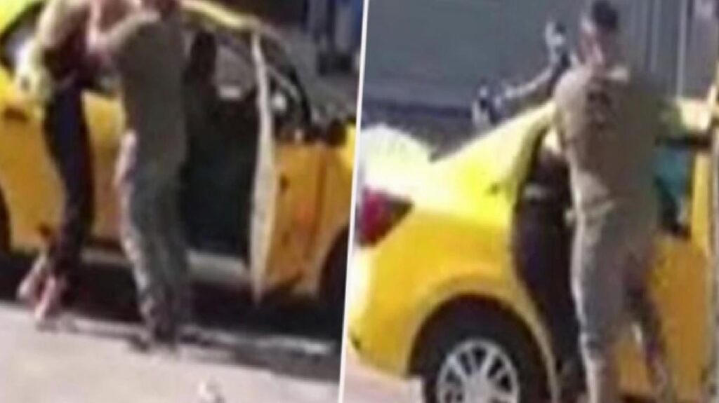 Sokak ortasında eşini tekme tokat dövdü! Dehşet dolu anlar kamerada