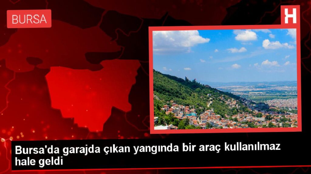 Bursa’da çıkan yangında bir araba kullanılamaz hale geldi