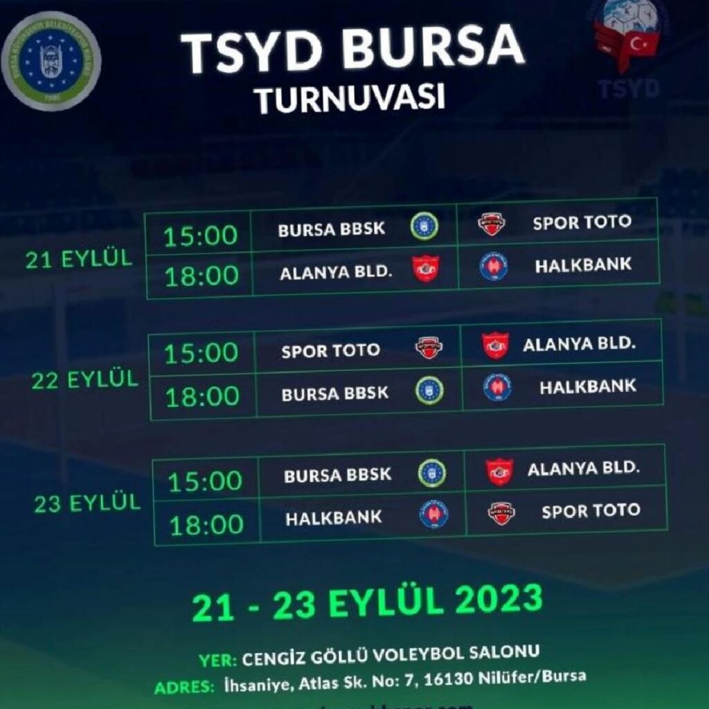 TSYD Bursa Voleybol Turnuvası 2023 Tarihleri Açıklandı