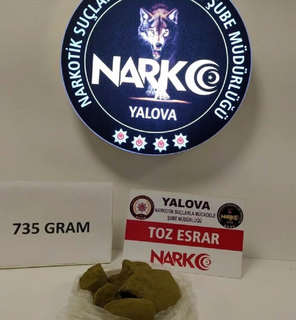 Yalova’da Uyuşturucu Operasyonu: 735 Gram Esrar Ele Geçirildi