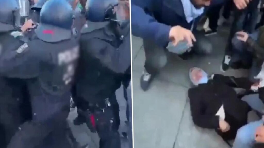 Berlin’i “Filistin’e özgürlük” sloganlarıyla inleten Müslümanlara polisten sert müdahale