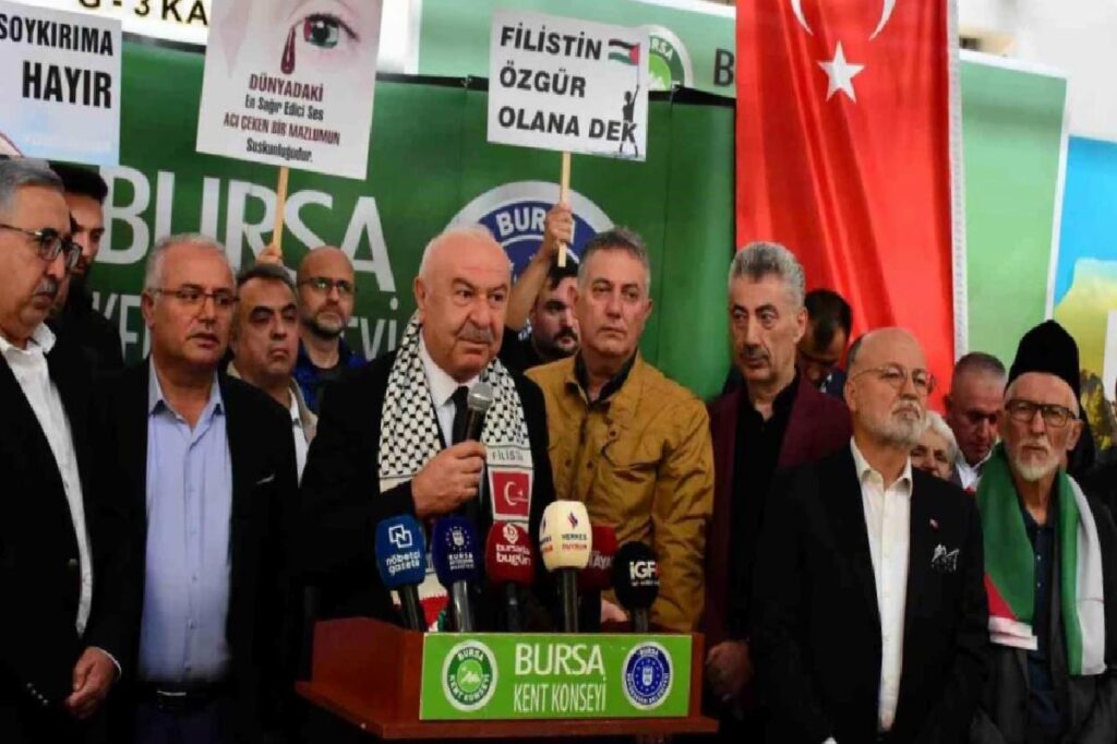 Bursa Kent Kurulu Lideri İsrail’in Filistin zulmüne reaksiyon gösterdi
