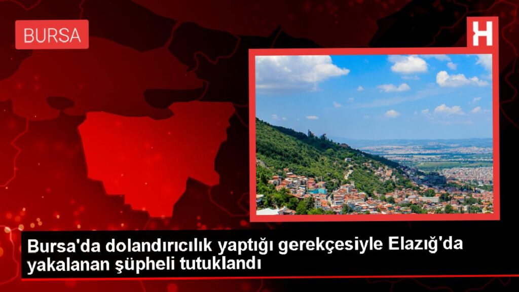 Bursa’da dolandırıcılık yaptığı gerekçesiyle Elazığ’da gözaltına alınan kuşkulu tutuklandı