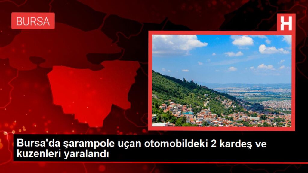 Bursa’da şarampole uçan arabadaki 2 kardeş ve kuzenleri yaralandı