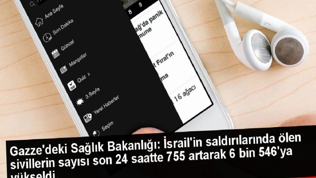 Gazze’deki Sıhhat Bakanlığı: İsrail’in hücumlarında ölen sivillerin sayısı son 24 saatte 755 artarak 6 bin 546’ya yükseldi.