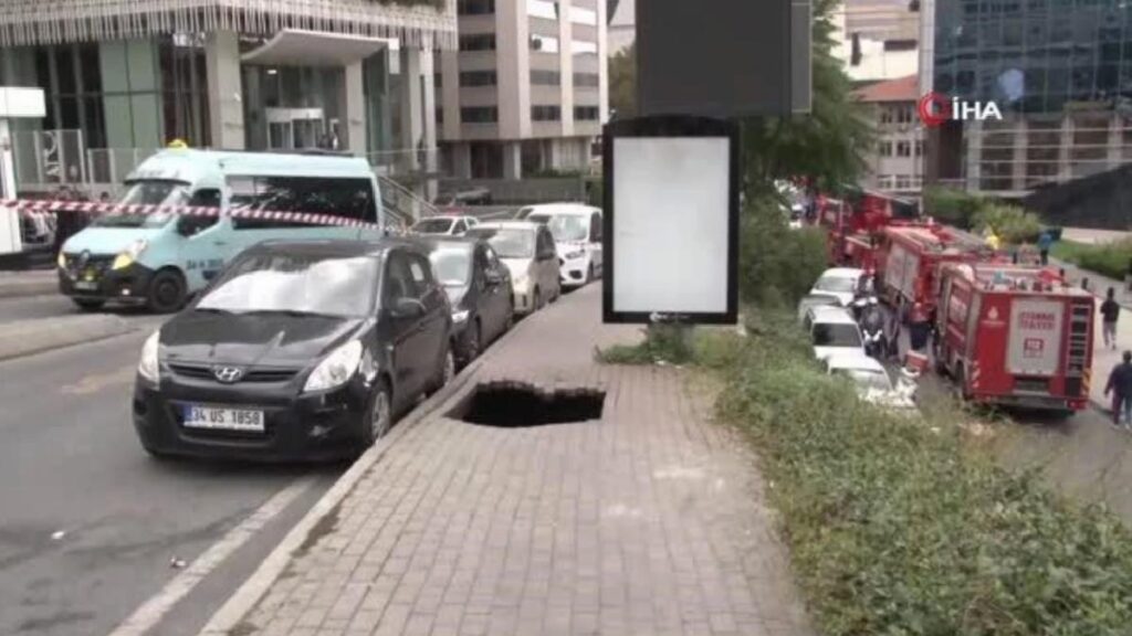 Şişli’de Kaldırım Çöktü, Bir Kişi Çukura Düştü