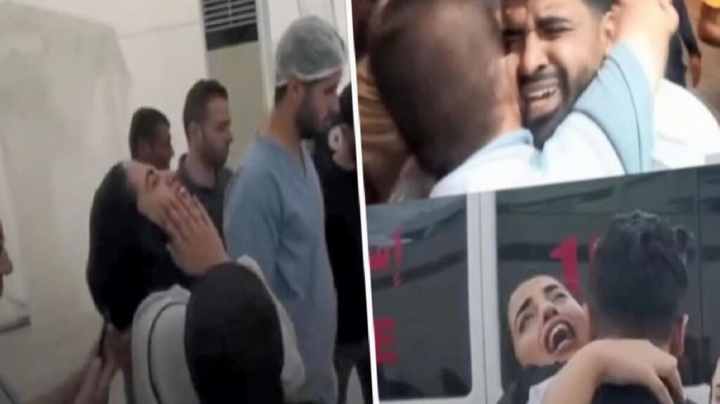 Yakınlarının mevt haberini alan Filistin Kızılayı vazifelileri acıdan kendinden geçti