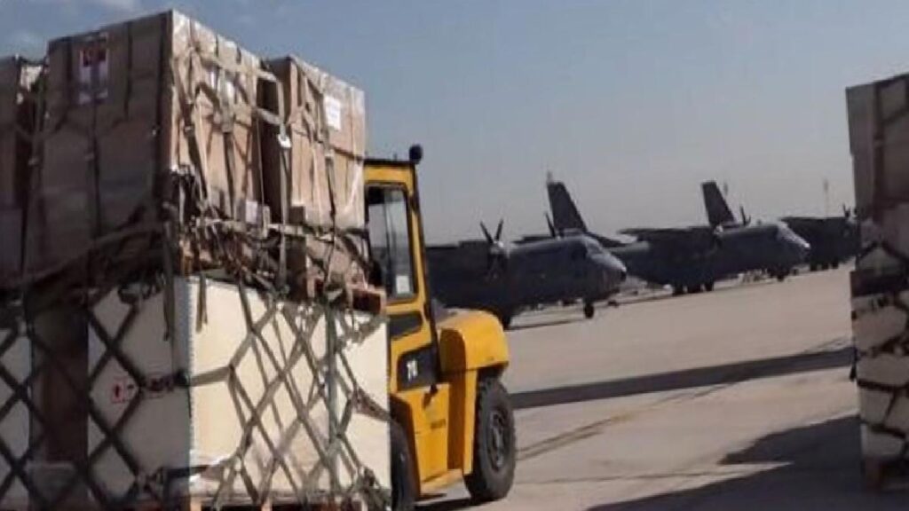 YARDIMLAR, EL ARİŞ HAVALİMANI’NA ULAŞTI